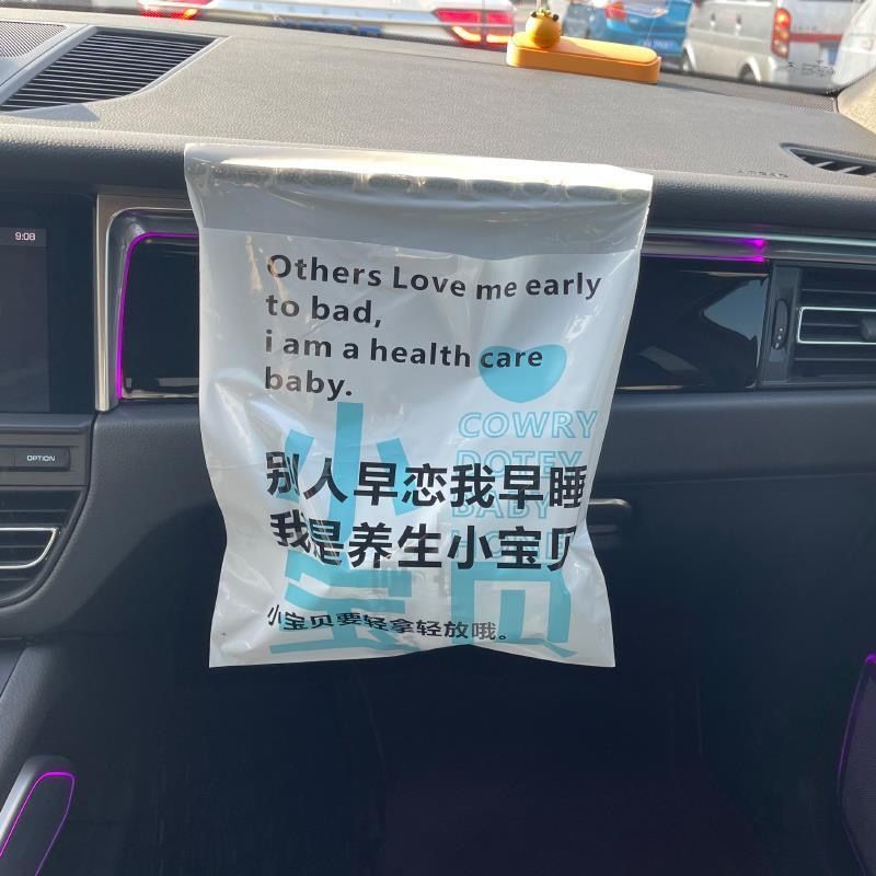 Car-mounted adhesive garbage bag